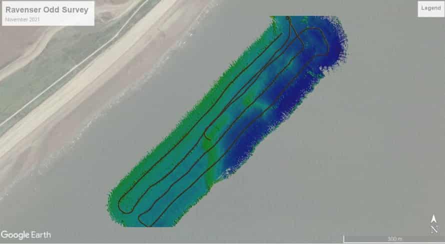 La encuesta Ravenser Odd de noviembre de 2021 buscó en un área frente a Spurn Point.