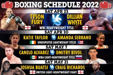 Calendario de boxeo 2022: Próximas peleas, incluidas Whyte vs Fury