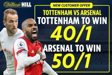 Tottenham vs Arsenal - oferta: Obtenga Spurs 40/1 o Gunners 50/1 para ganar