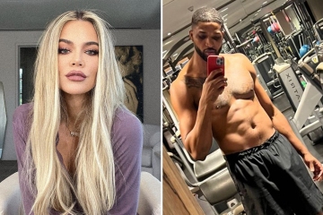 El bebé infiel de Khloe, Tristan, se queda sin camisa en una extraña selfie en el gimnasio