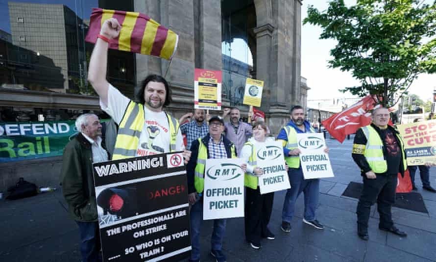 Miembros de RMT en Newcastle.