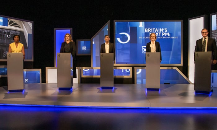 KEMI BADENOCH, PENNY MORDAUNT, RISHI SUNAK, LIZ TRUSS y TOM TUGENDHAT