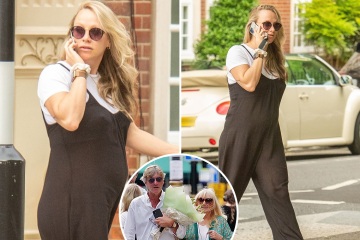 Chloe Madeley muestra un bulto creciente en el día con los padres Richard y Judy 