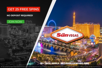 Obtenga 25 GIROS GRATIS sin necesidad de DEPÓSITO cuando se una a Sun Vegas