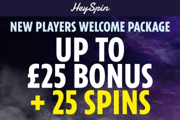HeySpin Casino: obtenga un bono del 100 % en su primer depósito de hasta £ 25 y 25 giros gratis