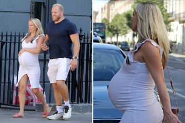 Chloe Madeley vista con enorme panza con James Haskell        