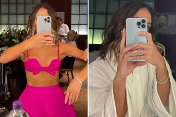 Victoria Beckham muestra su increíble figura mientras posa con un diminuto sujetador