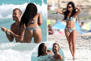 La presentadora de Love Island, Vick Hope, deslumbra en bikini en la playa con Calvin