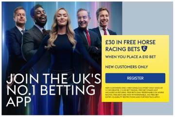 Obtenga £ 30 APUESTAS GRATIS cuando apueste £ 10 en carreras: se aplican los términos y condiciones de Sky Bet 18+