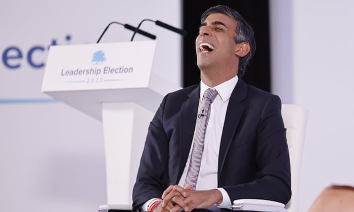 El ex Canciller de Hacienda del Reino Unido y candidato al liderazgo conservador Rishi Sunak durante la elección del liderazgo del Partido Conservador en el Holiday Inn Norwich North, Norwich.