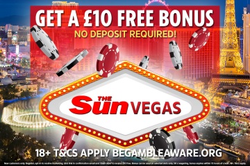 Únase a Sun Vegas ahora por un bono de £ 10, ¡no se requiere depósito!
