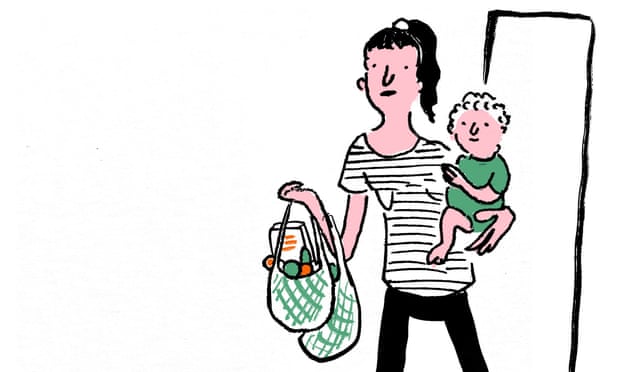 Ilustración de madre soltera con niño