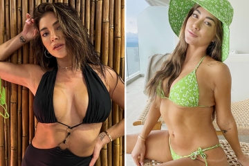 La estrella de UFC Arianny Celeste chisporrotea con un vestido ajustado mientras está de vacaciones