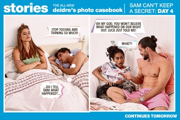 Sam le cuenta a su novia sobre el beso borracho de Luca