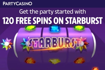 Oferta de PartyCasino: cómo reclamar increíbles 120 GIROS GRATIS en Starburst