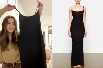 Probé el vestido falso de Amazon Skims de $ 25, tiene la misma forma pero eso es todo