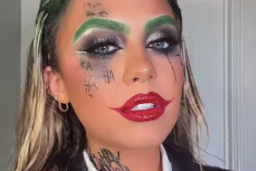 La estrella de Love Island se ve irreconocible mientras se transforma en el Joker 