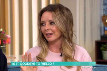 Carol Vorderman luce un look muy glamuroso en This Morning con una falda ajustada