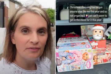 La mamá de 22 años, Sue Radford, comienza las compras navideñas y comparte un paquete de golosinas