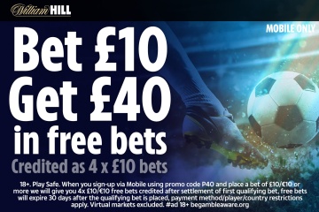 Apuestas gratis y oferta de registro: obtenga un bono de £ 40 cuando apueste £ 10 con William Hill