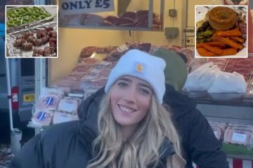 Compré mi cena de Navidad en una venta de garaje, era muy barata.