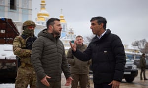 Rishi Sunak se reúne con el presidente ucraniano Volodymyr Zelenskiy en Kyiv