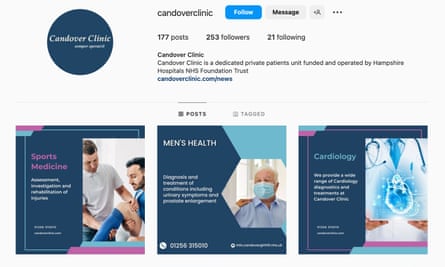 La Clínica Privada de Candover, parte del Fideicomiso del NHS de los Hospitales de Hampshire.