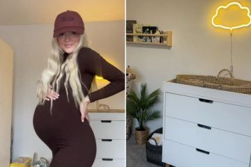 Lucy Fallon muestra una increíble cuna mientras se prepara para dar a luz