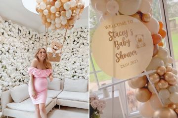 Dentro de la fiesta de bienvenida al bebé de último minuto de Stacey Solomon celebrada en su cocina
