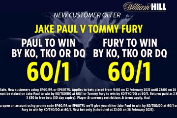 Gana a Jake Paul o Tommy Fury por KO, TKO o DQ al 60/1 con William Hill