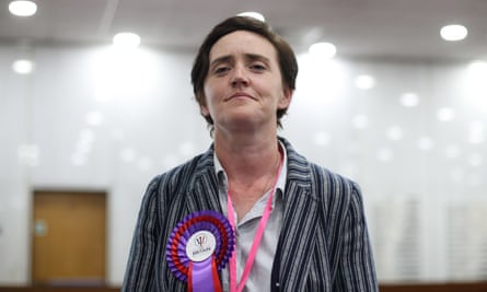 Anne Marie Waters, candidata por Gran Bretaña en las elecciones parciales de Lewisham East, 2018.