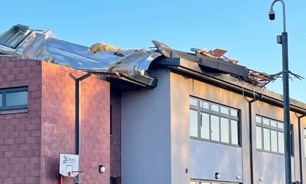 La escuela primaria Burnside en Carnoustie, Angus fue dañada por la tormenta Otto