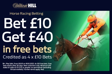 Apueste £ 10 en carreras de caballos y obtenga £ 40 APUESTAS GRATIS esta semana con William Hill