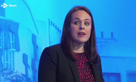 Kate Forbes durante el debate sobre el liderazgo del SNP.