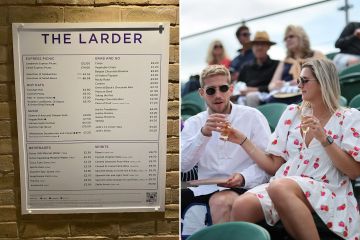 Precios del menú de Wimbledon en gran aumento con pintas más que nunca y Skittles cuestan £ 4.20